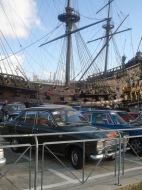 Automobili esposte al Porto Antico di Genova