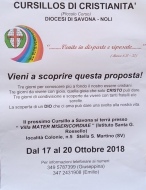 Il manifesto di annuncio del prossimo Cursillo uomini a Stella San Martino dal 17 al 20 ottobre 2018