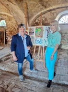 L'artista e critico d'arte Piergiorgio Panelli e Antonella Angiolini