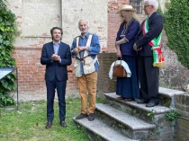 I conti Alessandro e Niccolò Calvi di Bergolo, il sindaco Giuseppe Francesco Betti e Maria Grazia Dapuzzo