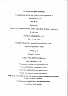 Menù per il pranzo alla Fiera di San Martino